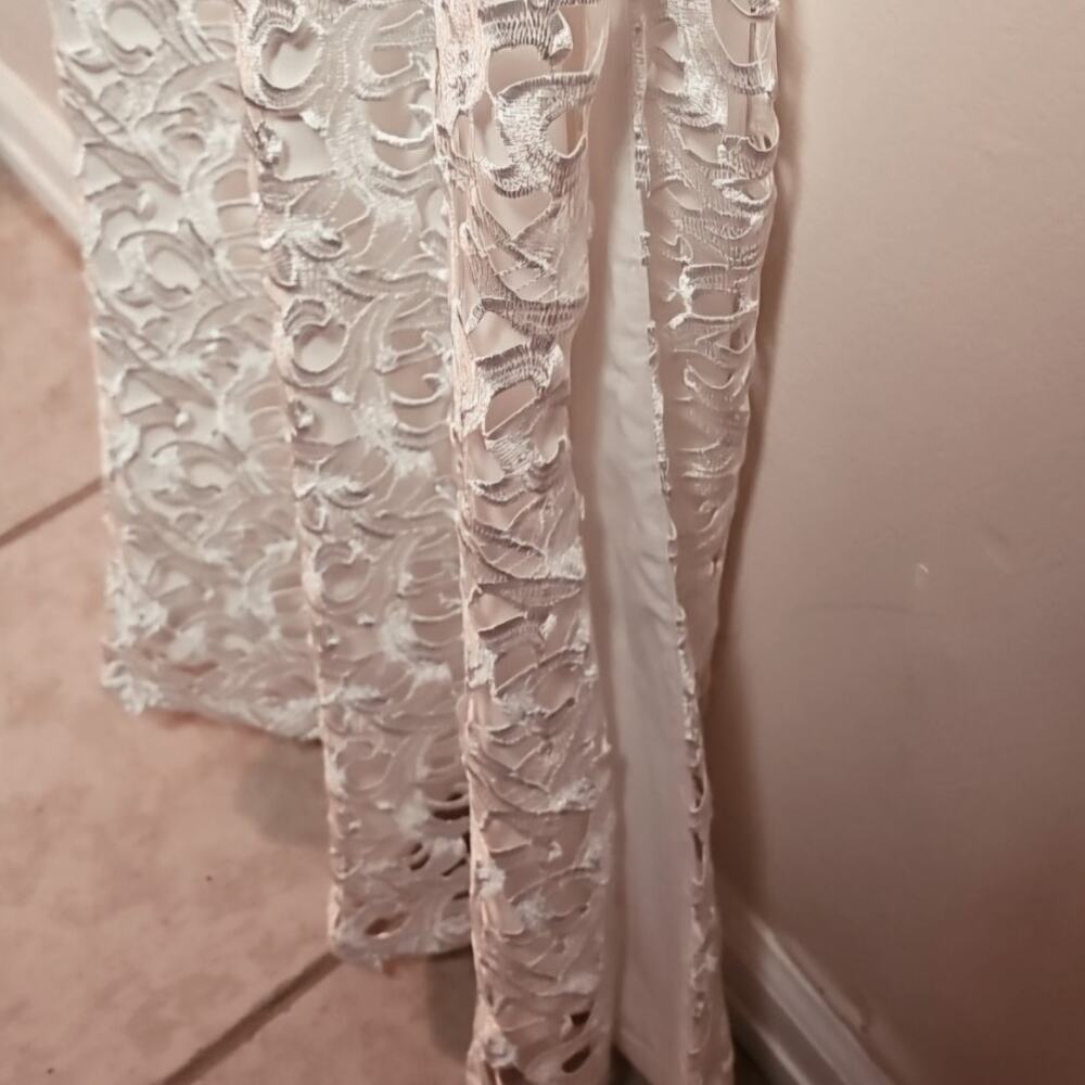 Aidan Mattox White Fitted Maxi Gown Wedding Dress Evening Bridal Women's Size 2 - Picture 7 of 9